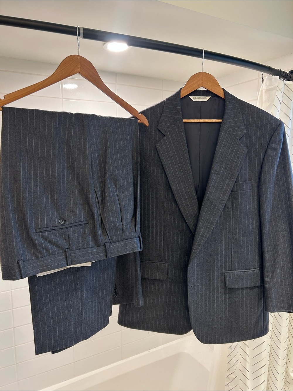 Harry Rosen Dark Gray Pinstripe Two-Piece Suit